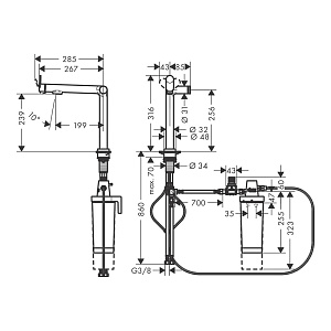 Смеситель для кухни Hansgrohe Aqittura M91 240 76804670 черный матовый купить в интернет-магазине сантехники Sanbest