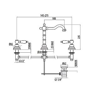 Смеситель для раковины Gattoni Vivaldi lever 13100/13V0br бронза купить в интернет-магазине сантехники Sanbest