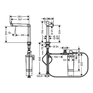 Смеситель для кухни Hansgrohe Aqittura M91 240 76804670 черный матовый купить в интернет-магазине сантехники Sanbest