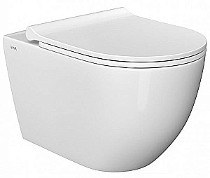 Унитаз подвесной VitrA Mia Round 9873B003-7205 с инсталляцией, с сиденьем микролифт, безободковый, белый купить в интернет-магазине Sanbest