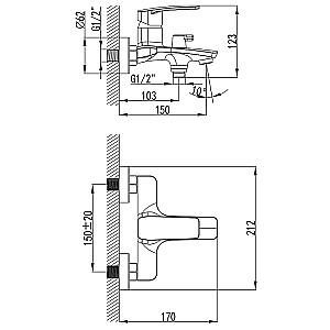Смеситель для ванны Azario CS00091094 хром купить в интернет-магазине сантехники Sanbest