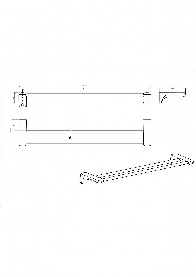 Полотенцедержатель CeramaLux Monelli 70009A черный матовый купить в интернет-магазине сантехники Sanbest