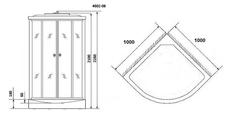 Душевая кабина Niagara Eco NG-4502-14 100х100 купить в интернет-магазине Sanbest
