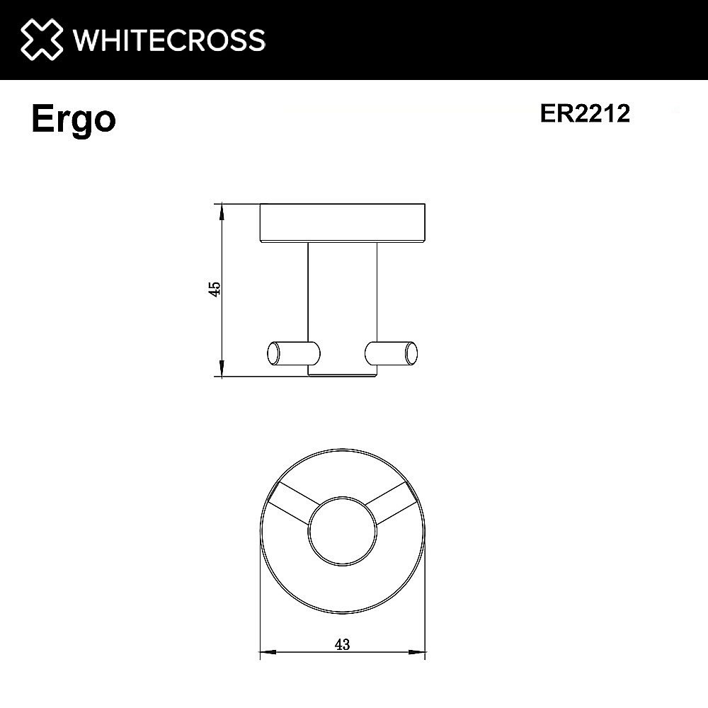 Крючок WhiteCross Ergo ER2212GLB золото брашированное купить в интернет-магазине сантехники Sanbest