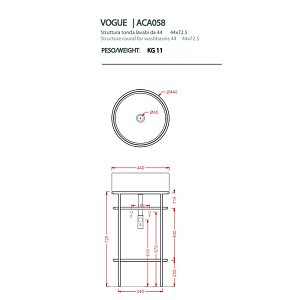 Консоль с раковиной Artceram VOGUE ACA058/OSL00901/TFA/TFC 44 белая для ванной в интернет-магазине сантехники Sanbest