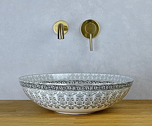 Раковина накладная Bronze de Luxe Marrakesh 40,5 1008G с декором купить в интернет-магазине Sanbest