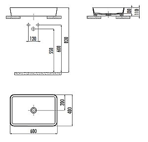 Раковина Creavit Loop 60 LP060-0000 белая купить в интернет-магазине Sanbest