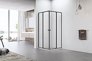 Душевой уголок Alex Baitler 100х100 RIO14100B1 стекло прозрачное/профиль черный матовый купить в интернет-магазине Sanbest