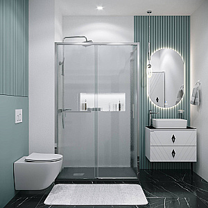 Душевой уголок Grossman Style 130х100 120.K33.05.1310.10.02 стекло шиншилла/профиль хром купить в интернет-магазине Sanbest