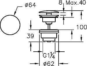 Донный клапан для раковины Vitra A45149 купить в интернет-магазине сантехники Sanbest