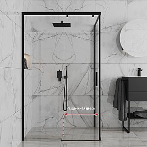 Душевой уголок PAINI Dax-R 84YO12080 120х80 стекло прозрачное/профиль черный купить в интернет-магазине Sanbest