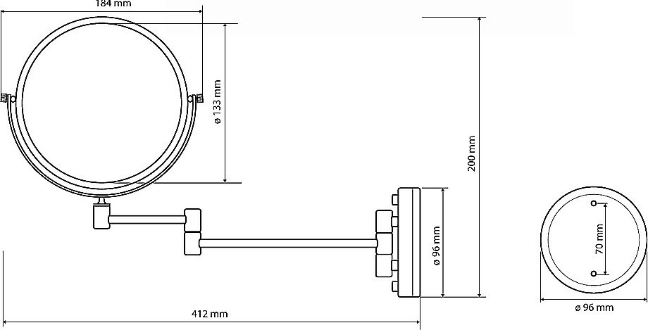 Зеркало косметическое Bemeta NEO 106301705 хром купить в интернет-магазине сантехники Sanbest