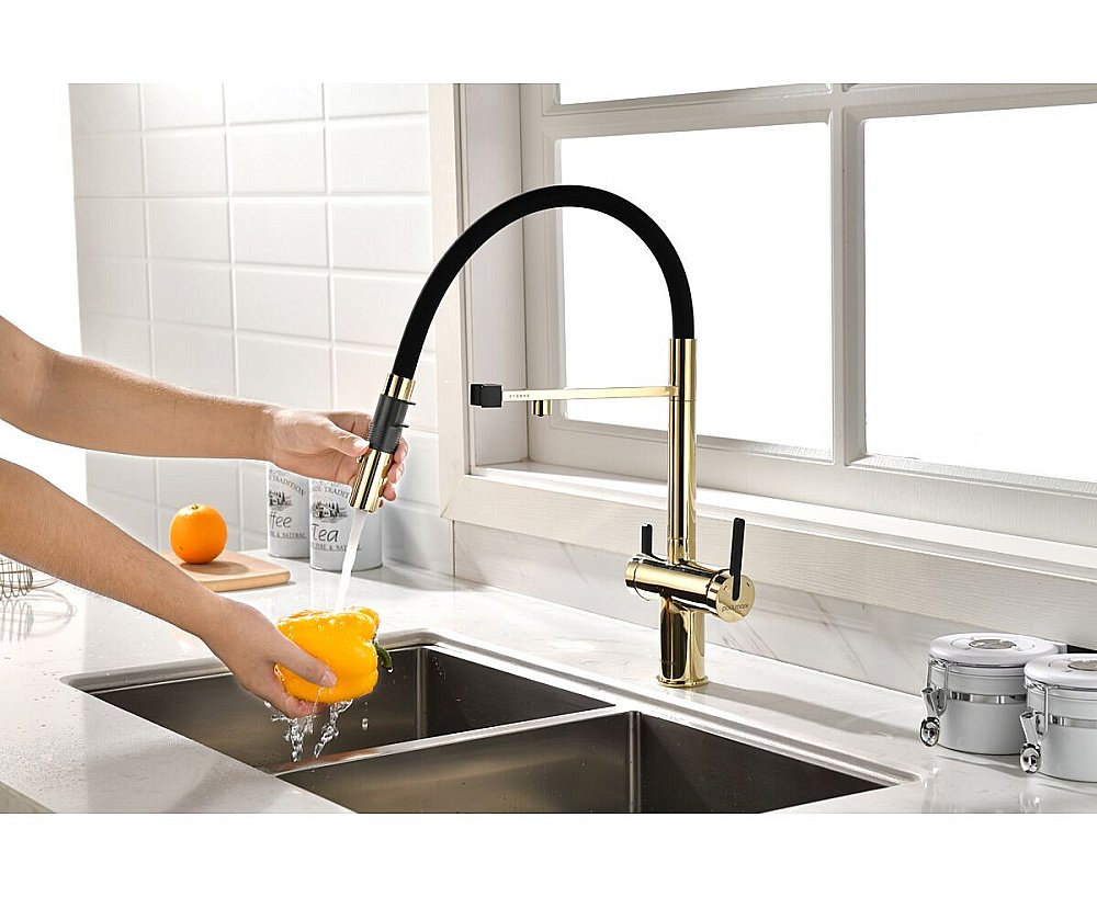 Смеситель для кухни Paulmark Gravity Gr213888-G золото купить в интернет-магазине сантехники Sanbest