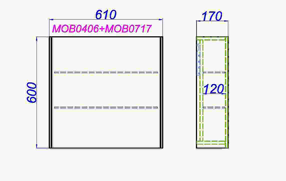Зеркальный шкаф Aqwella Mobi 61 бетон светлый купить в интернет-магазине сантехники Sanbest