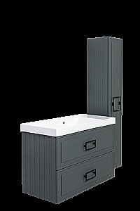 Пенал LA FENICE Cubo Grigio 30 серый/ручка черная для ванной в интернет-магазине сантехники Sanbest