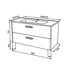 Тумба с раковиной Iddis Brick BRI10WFi95K 100 белая для ванной в интернет-магазине Sanbest