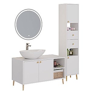 Тумба с раковиной Dreja LUNO 99.2003 100 белый глянец для ванной в интернет-магазине Sanbest