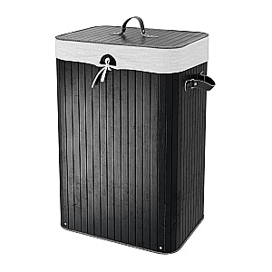 Корзина для белья WasserKRAFT Nuthe 910 WB-910-L черный купить в интернет-магазине сантехники Sanbest