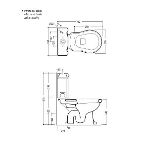 Унитаз напольный Migliore Bella 20612 выпуск в пол белый/кнопка хром купить в интернет-магазине Sanbest