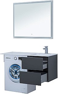 Тумба с раковиной Aquanet Алвита 243662 48 серый антрацит для ванной в интернет-магазине Sanbest
