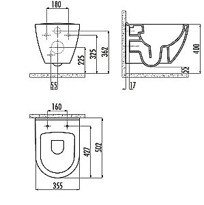 Унитаз подвесной Creavit Terra TP329-11CB00E-0000 белый купить в интернет-магазине Sanbest
