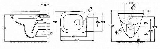 Унитаз подвесной Roca Debba SQUARE 34699L00Y купить в интернет-магазине Sanbest