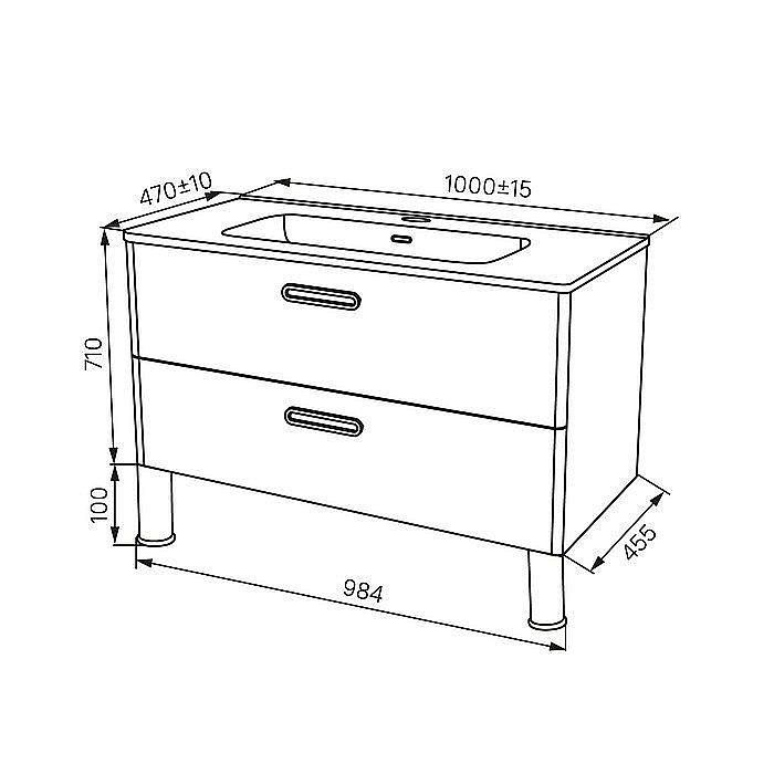 Тумба с раковиной Iddis Brick BRI10WFi95K 100 белая для ванной в интернет-магазине Sanbest