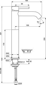 Смеситель для раковины Ideal Standard CERALINE BC269XG купить в интернет-магазине сантехники Sanbest