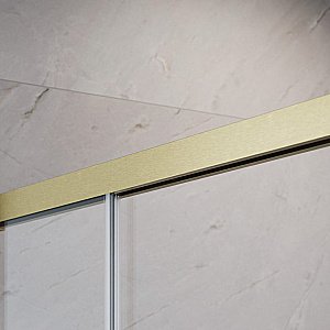 Душевой уголок Radaway Idea Brushed Gold KDJ 160х110 L стекло прозрачное/профиль брашированное золото купить в интернет-магазине Sanbest