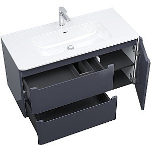 Тумба с раковиной Iddis Edifice 100 EDI10D0i95K темно-серая для ванной в интернет-магазине Sanbest