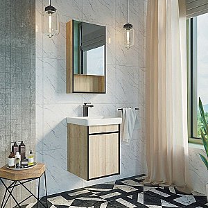 Тумба с раковиной Comforty Вена 00-00006653 45 дуб дымчатый для ванной в интернет-магазине Sanbest