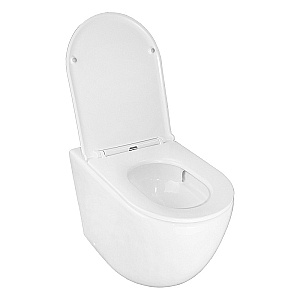 Унитаз приставной Azario Grado AZ-2141D-UQ1 белый, безободковый, с крышкой микролифт, слив торнадо купить в интернет-магазине Sanbest