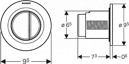 Кнопка для инсталляции Geberit 116.042.11.1 белый купить в интернет-магазине сантехники Sanbest