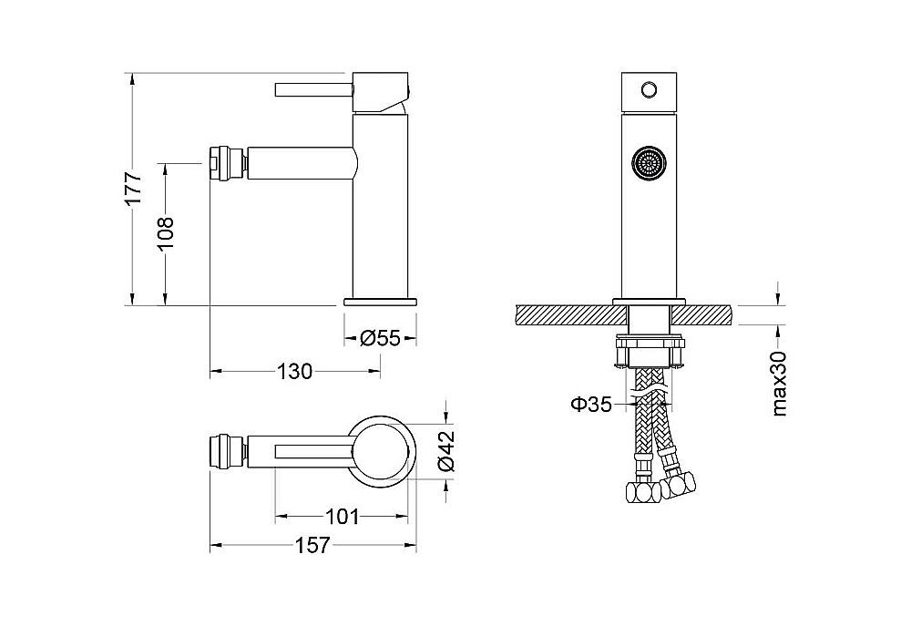 Смеситель для биде Aquatek Европа AQ1318BG золото шлифованное купить в интернет-магазине сантехники Sanbest
