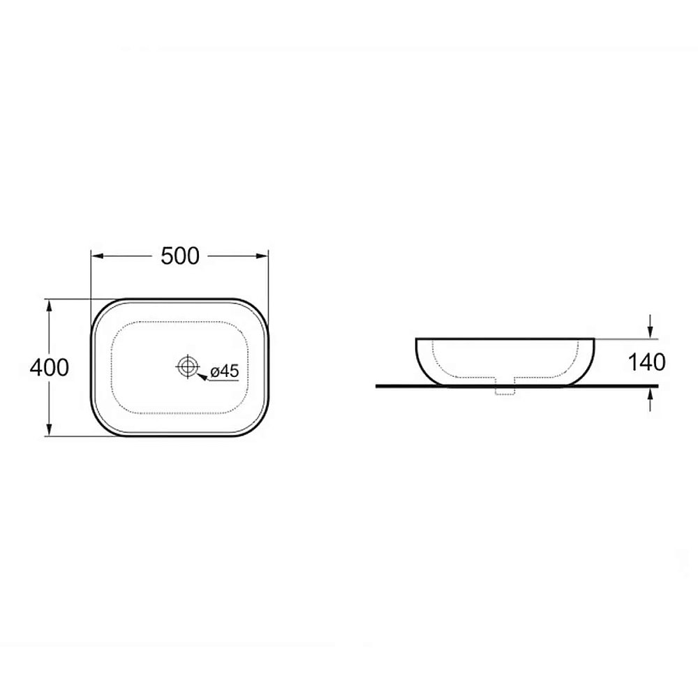 Раковина накладная Vincea 50 VBS-101MB черная матовая купить в интернет-магазине Sanbest