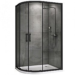 Душевой уголок ABBER Schwarzer Diamant AG01118B 110x80 стекло прозрачное/профиль черный купить в интернет-магазине Sanbest