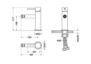 Смеситель для биде Aquatek Европа AQ1318BG золото шлифованное купить в интернет-магазине сантехники Sanbest