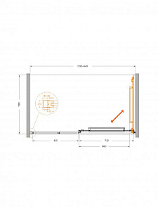 Душевая дверь Cezares LUX 140 B-FS-11-140-C-CR стекло прозрачное/профиль хром купить в интернет-магазине Sanbest