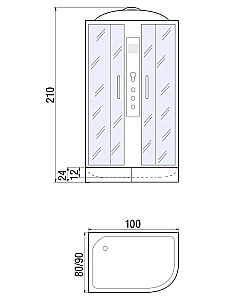 Душевая кабина River DUNAY 100/80/24 MT купить в интернет-магазине Sanbest