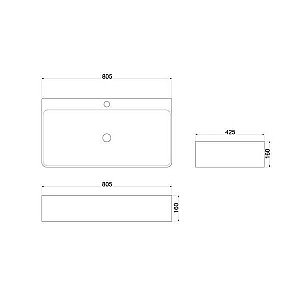 Раковина накладная SantiLine 80,5 SL-1080 белая купить в интернет-магазине Sanbest