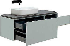 Тумба с раковиной Allen Brau INFINITY 120 1+1 папирус матовый для ванной в интернет-магазине Sanbest