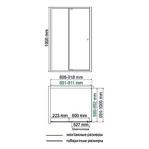 Душевой уголок WasserKRAFT Aula 11P18 90х100 стекло прозрачное/профиль хром купить в интернет-магазине Sanbest