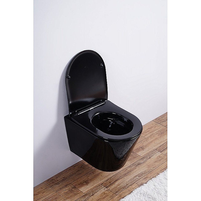 Унитаз подвесной Esbano CLAVEL ESUPCLAVB безободковый, с крышкой микролифт, черный купить в интернет-магазине Sanbest