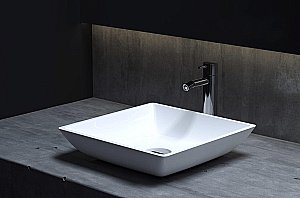 Раковина накладная Salini Callista 04 1101208SM 38 из искусственного камня S-Stone, белая матовая купить в интернет-магазине Sanbest