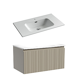 Тумба с раковиной Sancos CODE CD80GP/CN7005 80 серая платина для ванной в интернет-магазине Sanbest