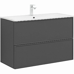 Тумба с раковиной Aquanet Арт 100 329614 ясень графит для ванной в интернет-магазине Sanbest