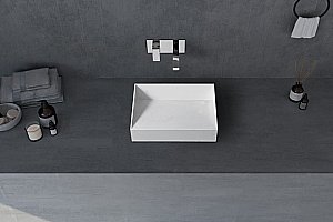 Раковина накладная ABBER Stein AS2623 белая матовая купить в интернет-магазине Sanbest