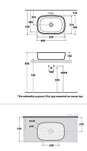 Раковина накладная Globo Genesis 60 GE045.BI*0 белая купить в интернет-магазине Sanbest