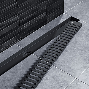Душевой лоток TIMO Drain System 800 с вставкой "lines", Чёрный купить в интернет-магазине Sanbest