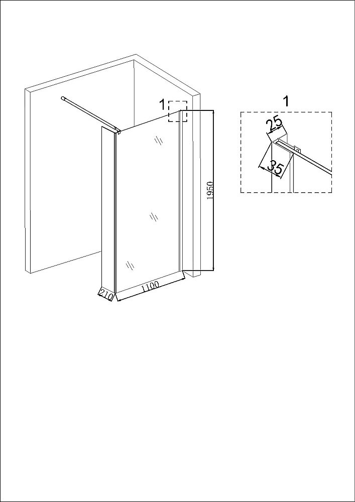 Душевое ограждение Niagara Nova NG-644-11GOLD 110х195 купить в интернет-магазине Sanbest